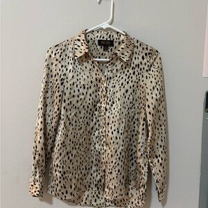 Banana Republic Cream and Black Button Down Shirt